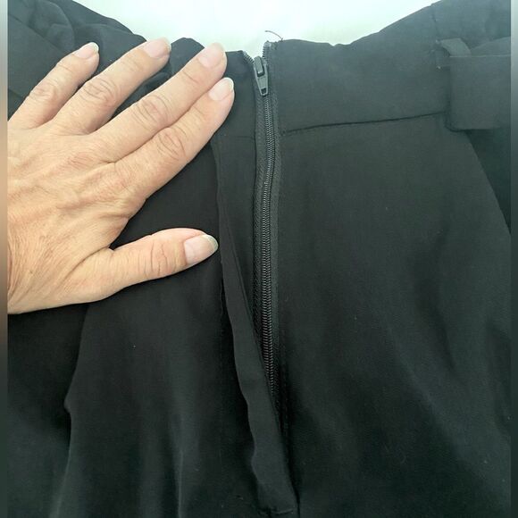 H&M paper bag zip up black shorts tie in front size 6 - Picture 7 of 8